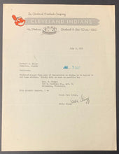 Load image into Gallery viewer, 1951 Cleveland Indians Eddie Stumpf Signed Letter MLB Baseball Letterhead
