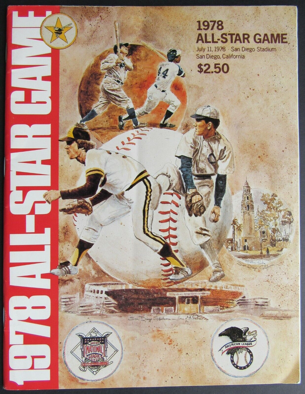 1978 San Diego Stadium MLB Official All Star Game Program Baseball Vintage