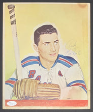 Load image into Gallery viewer, 1960 Andy Bathgate Signed Tex Coulter Illustration Proof Magazine Cover NHL JSA
