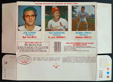 Load image into Gallery viewer, 1975 Hostess Twinkies MLB Player Card Box Panel Uncut x3 Cards Torre Sizemore +
