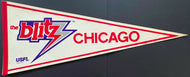 1972 USFL Chicago Blitz Vintage Full Size Pennant United States Football League