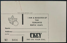 Load image into Gallery viewer, 1961 Unused Toronto Maple Leaf Baseball Club Booster Card + Schedule On Back
