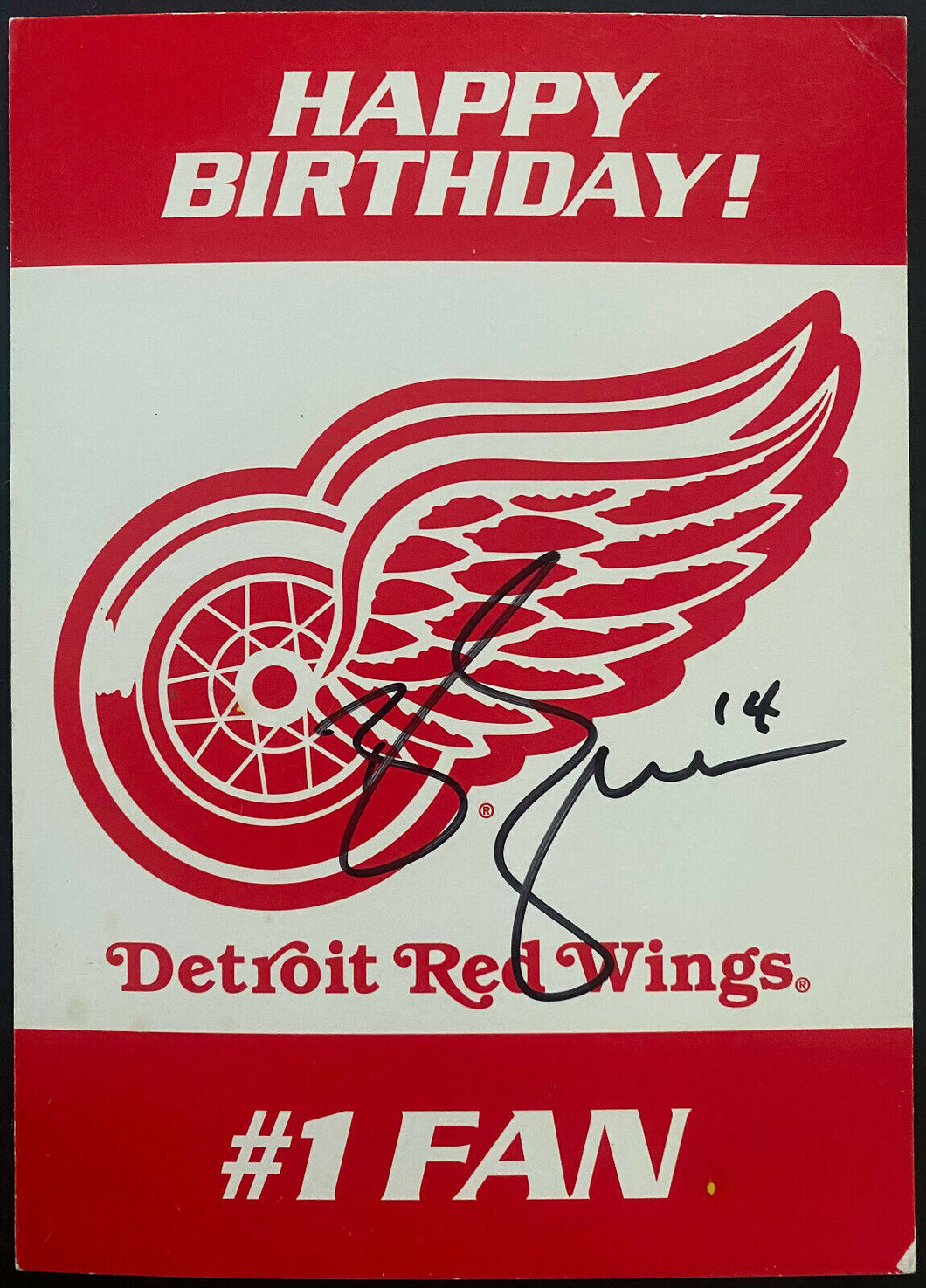 Brendan Shanahan Autographed Detroit Red Wings Birthday Card Signed NHL Hockey