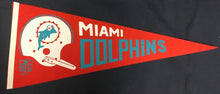 Load image into Gallery viewer, 1967 Miami Dolphins NFL Football Pennant Full Size 29&quot; Sharp Tip Florida Sports
