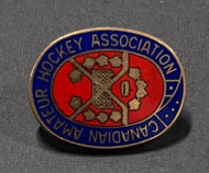 Vintage Circa 1960 Canadian Amatuer Hockey Association Lapel Pinback CAHA