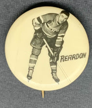 Load image into Gallery viewer, 1948 Ken Reardon Pep Cereal Premium Mini Pin-Back Button Montreal Canadiens HOF
