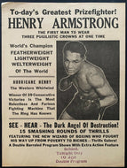 1940s Vintage Boxing Henry Armstrong Poster Three Championships At Once