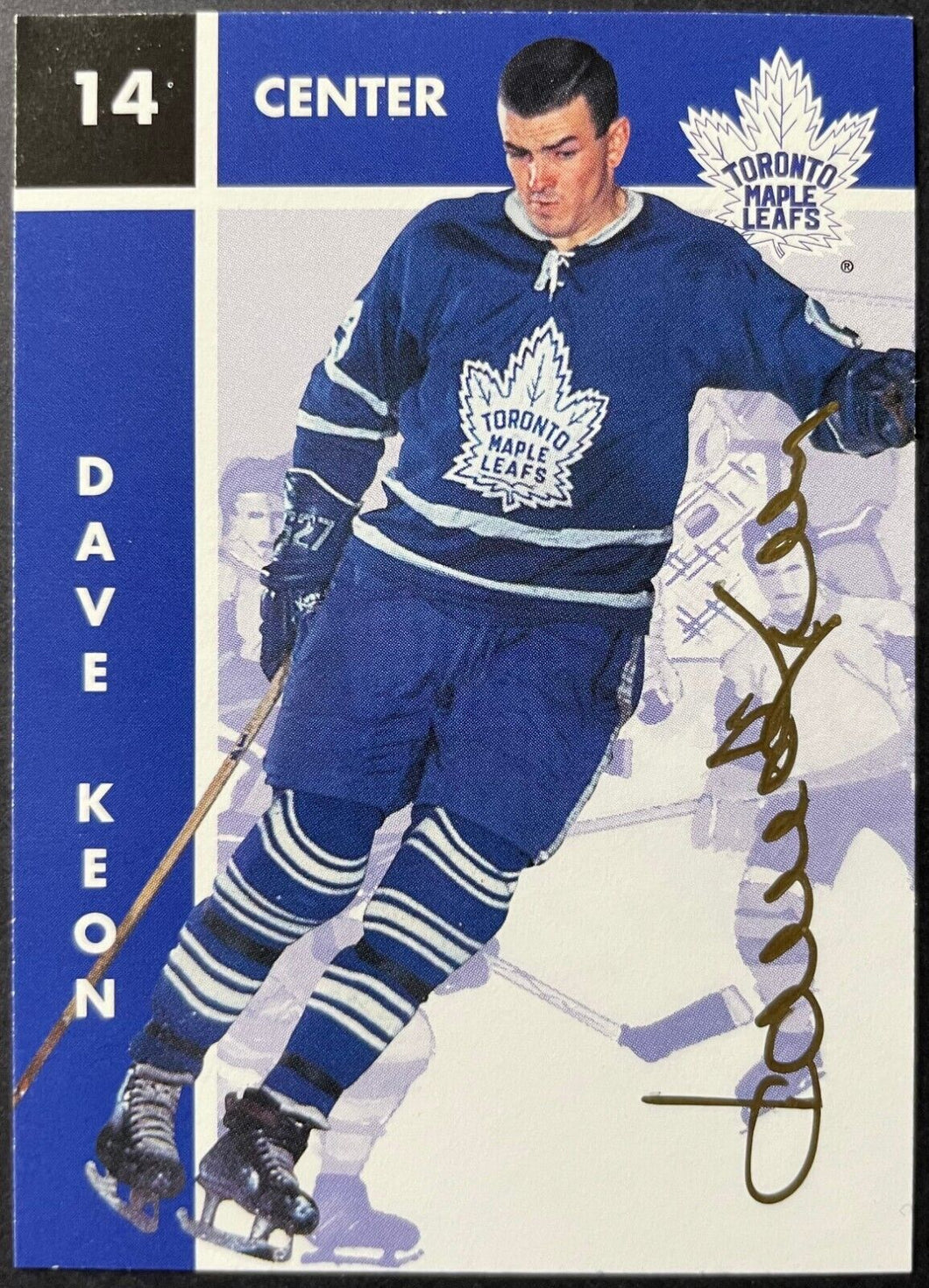 1995/96 Parkhurst Hockey Dave Keon Signed Gold Autographed NHL Hockey Card