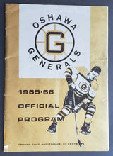 Load image into Gallery viewer, 1965-66 Oshawa Generals Civic Auditorium Hockey Program vs Kitchener Rangers Orr

