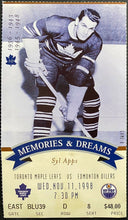 Load image into Gallery viewer, 1998 Final MLG Season Toronto Maple Leafs Gardens Ticket w Syl Apps NHL Hockey
