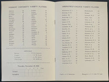 Load image into Gallery viewer, 1928 Springfield College Unscored Program University of Vermont NCAA Football
