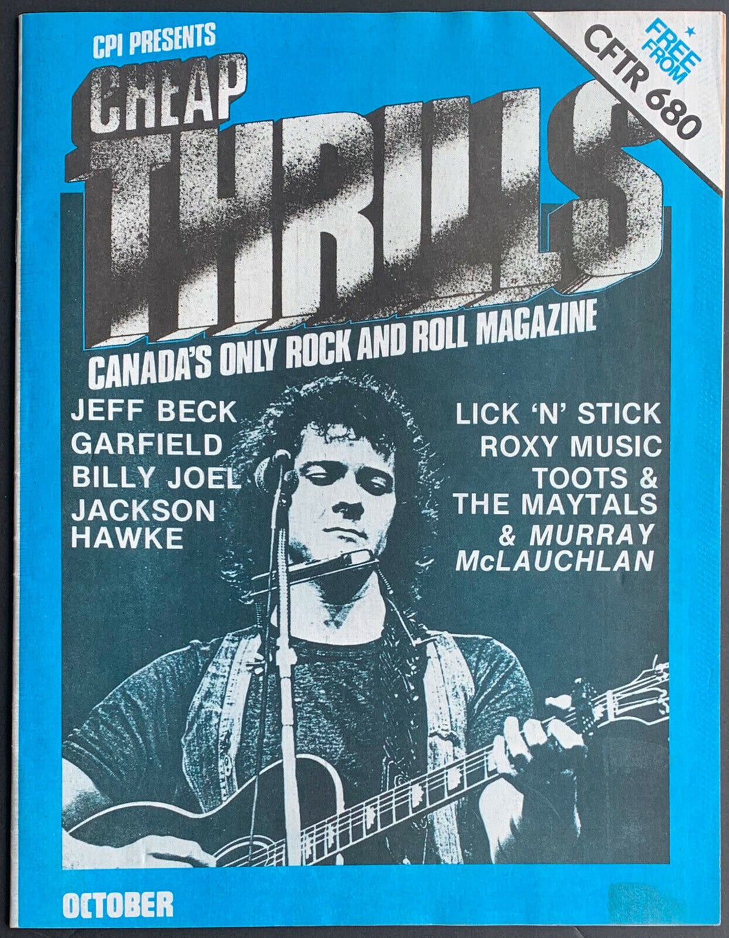 1976 CPI Cheap Thrills Canadian Rock And Roll Magazine Jeff Beck Billy Joel