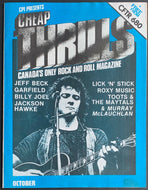 1976 CPI Cheap Thrills Canadian Rock And Roll Magazine Jeff Beck Billy Joel