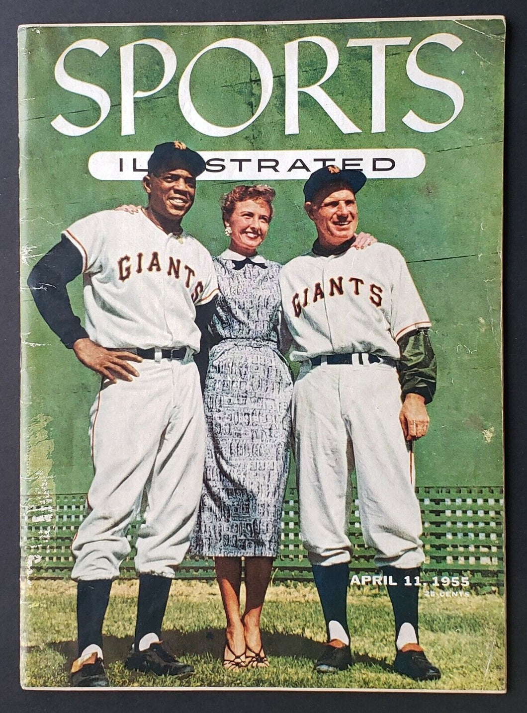 April 1955 Sports Illustrated NY Giants Mays Durocher 8 Topps Cards Spahn Banks