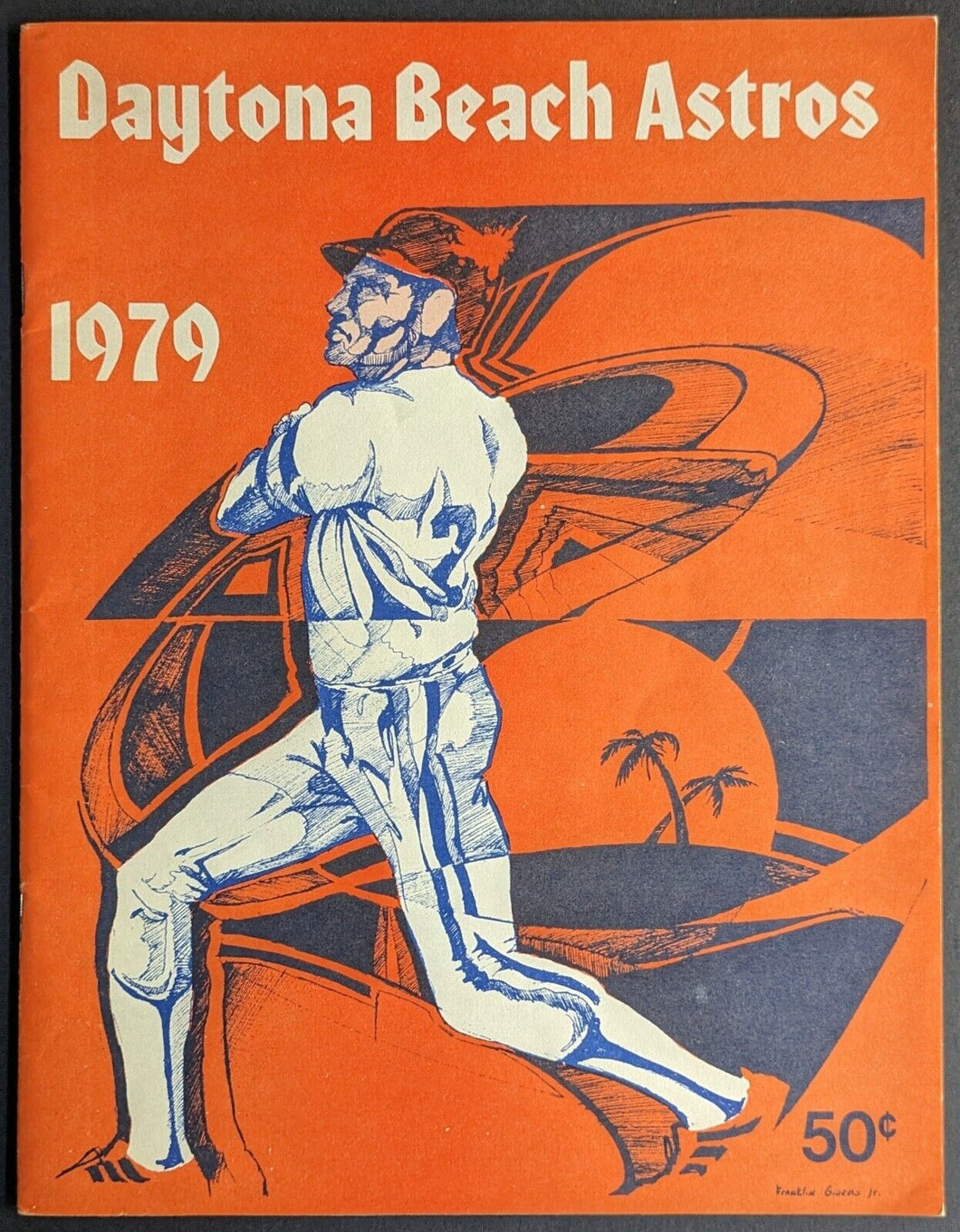 1979 Daytona Beach Astros Baseball Program + Game Day Lineup Minor League Vtg