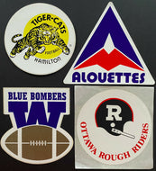 CFL Decal Lot 1975-1981 x4 Tiger-Cats Blue Bombers Alouettes Rough Riders