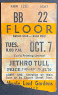1975 Jethro Tull @ Maple Leaf Gardens Concert Ticket Oct 7 Vintage Music Rare