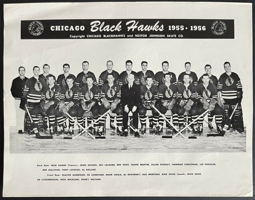 1955-56 Chicago Blackhawks Team Issued Nestor Johnson Promo Photo
