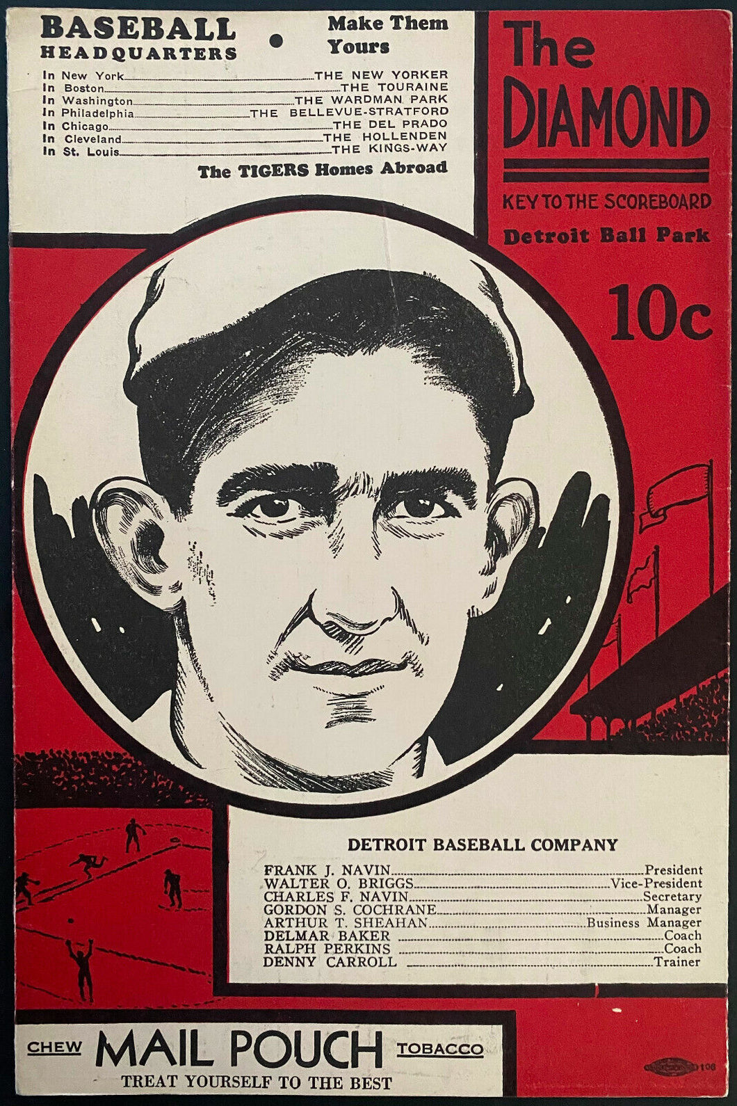 1934 program Briggs Stadium Philadelphia Athletics v Detroit Tigers MLB Baseball