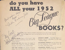 Load image into Gallery viewer, 1952 Brooklyn Dodgers MLB Yearbook Autographed x8 Kiner Foley Bavasi + JSA LOA
