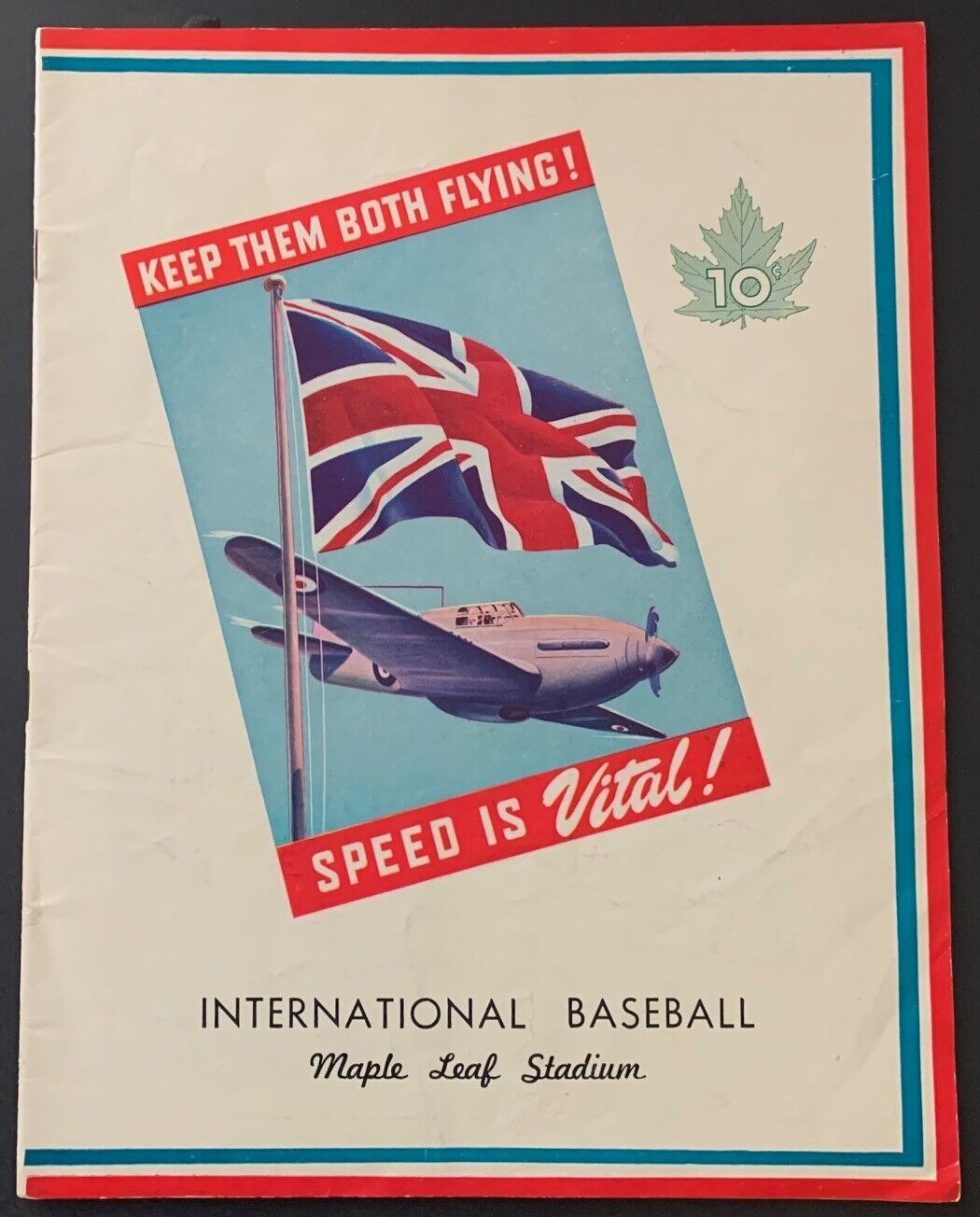 1943 Maple Leaf Stadium Baseball Program Maple Leafs vs Syracuse Chiefs Vintage