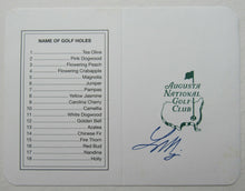 Load image into Gallery viewer, 1998 Masters Champion Larry Mize Autographed Augusta National Club Scorecard
