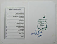 1998 Masters Champion Larry Mize Autographed Augusta National Club Scorecard