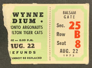 1973 Ivor Wynne Stadium CFL Football Ticket Hamilton Tiger-Cats vs Toronto Argos
