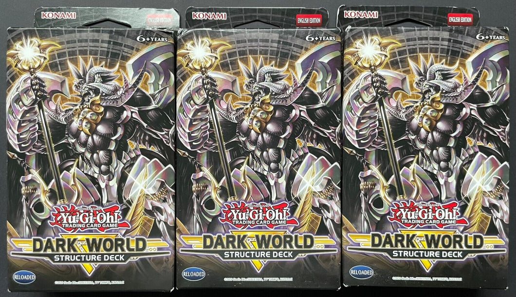 structure decks yugioh 2020 2020 Yu-Gi-Oh CCG Dark World Structure Deck 3 Boxes x45 Cards Shonen J – Glory Days Collectibles