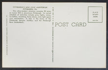 Load image into Gallery viewer, Civic Auditorium Postcard Original Home Of NHL Pittsburgh Penguins Unposted 3x5
