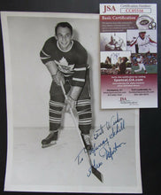 Load image into Gallery viewer, Toronto Maple Leafs Gus Mortson Autographed Turofsky Photo JSA Torchy Schell
