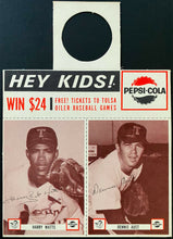 Load image into Gallery viewer, 1963 Tulsa Oilers Pepsi Cola Baseball Card Promo Harry Watts + Dennis Aust
