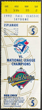 Load image into Gallery viewer, 1992 World Series Game 5 MLB Toronto Blue Jays Atlanta Braves Ticket Vintage
