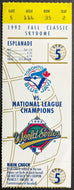1992 World Series Game 5 MLB Toronto Blue Jays Atlanta Braves Ticket Vintage