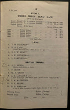 Load image into Gallery viewer, 1936 Program Post-Olympics Program USA Great Britain Track Meet Gold Medalists
