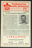 1966 Toronto Marlboros Official Hockey Game Program Hamilton Red Wings Vtg
