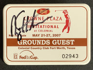 2007 Crowne Plaza PGA Golf Guest Badge Autographed Signed Winner Rory Sabbatini