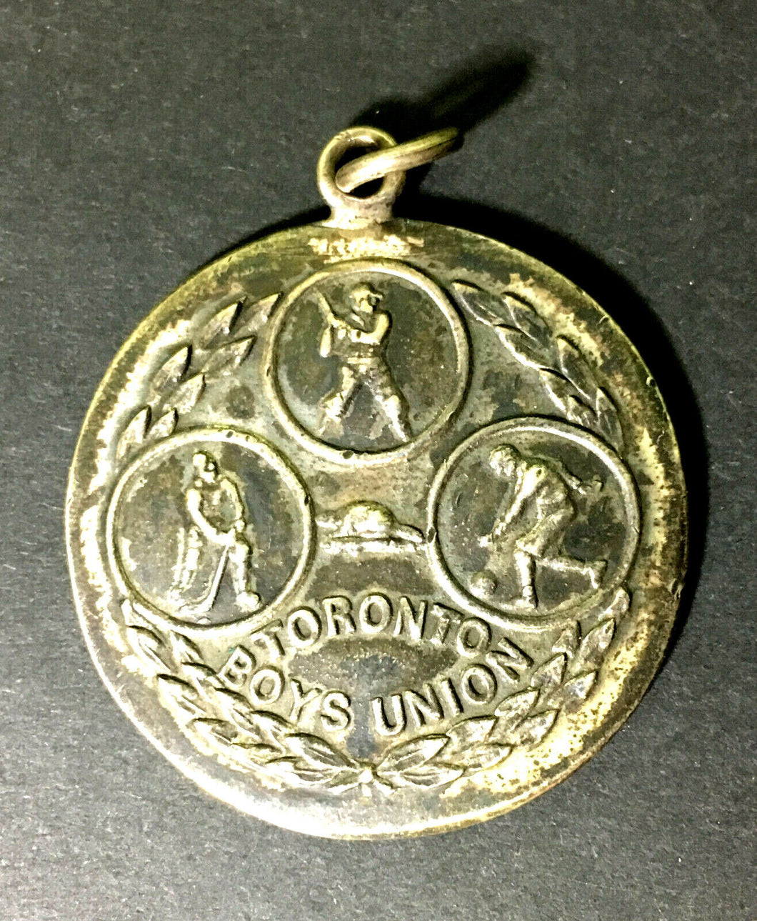 1914 Toronto Boys Union Sterling Medal Best All Round Baseball Football Hockey