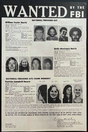1975 Patty Hearst Vintage Original FBI Wanted Poster Symbionese Liberation Army