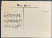 Load image into Gallery viewer, 1957 Bill Haley and His Comets Promotional Post Card Vintage Music
