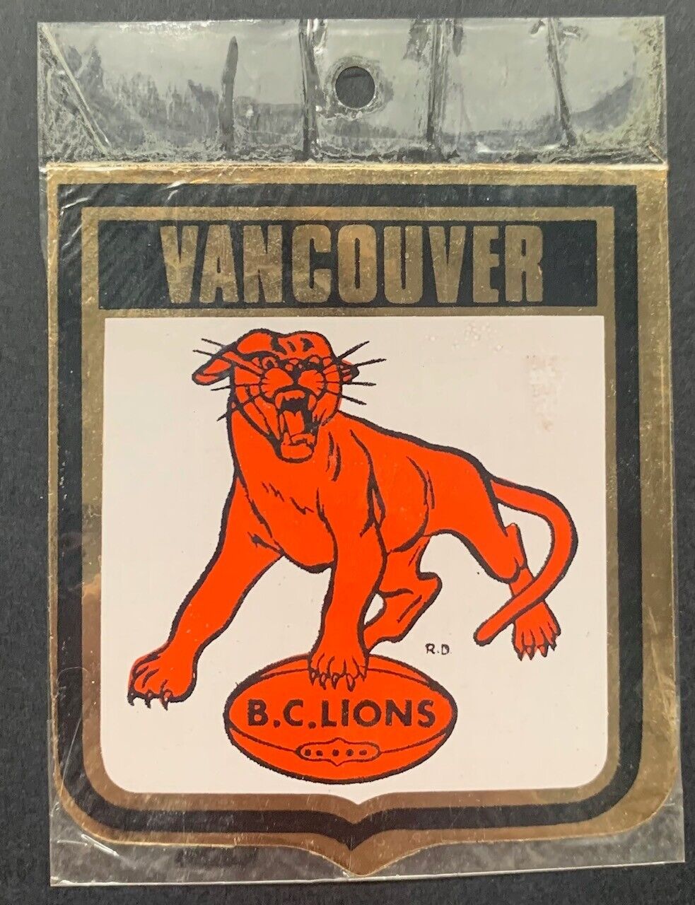 1954 - 1966 Vintage Unused CFL Football B.C. Lions Helmet Decal Sticker