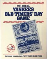 1983 37th Annual New York Yankees Old Timers Day Game Scorecard MLB Baseball