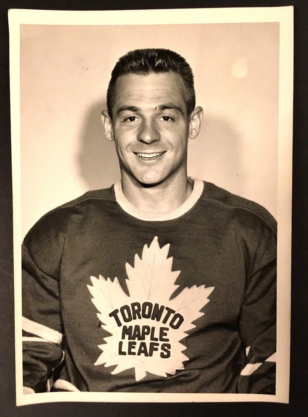 1958 Toronto Maple Leafs Pete Conacher Turofsky Photo Vintage Hockey NHL