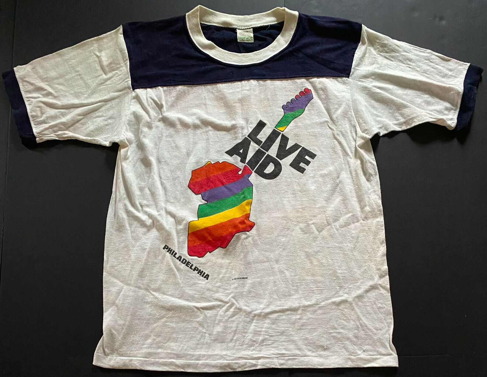  Man 1st Stadium Live Tシャツ Original Authentic Live Aid Concert T-Shirt Philadelphia JFK