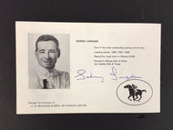 1970 Johnny Longden Horse Race Jockey  Autographed HOF Celebrity Dinner Program