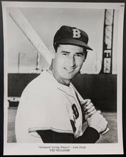 Load image into Gallery viewer, 1980s Ted Williams Photograph Greatest Living Player Left Field Boston Red Sox

