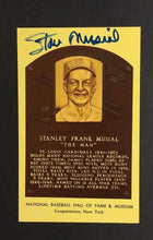 Load image into Gallery viewer, Stan Musial Signed Yellow HOF Plaque PostcardVintage Baseball Autographed
