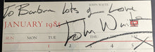 Load image into Gallery viewer, 1985 John Waite Autographed Oversized Calendar Page Signed British Rock JSA
