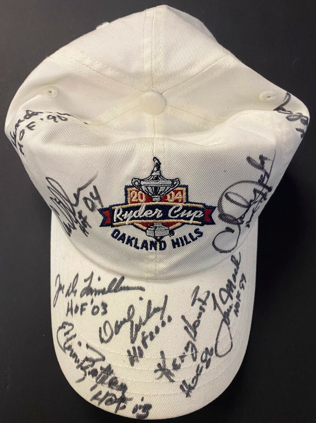 Ryder Cup Hat Autographed Signed NFL 8 Hall Of Famers Leroy Kelly Dave Wilcox ++