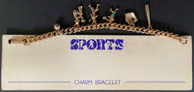 Load image into Gallery viewer, Vintage Baseball Novelty Charm Bracelet c1950 + Original Backing Board Sports
